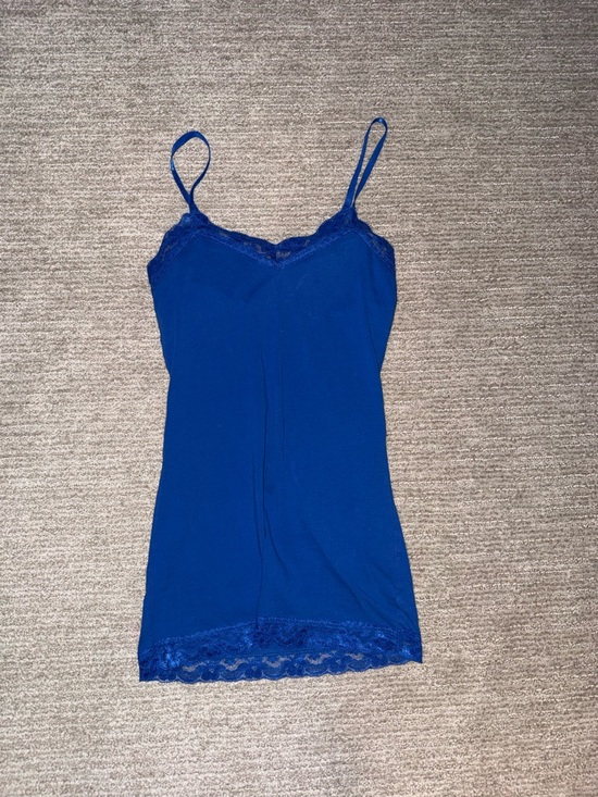 No Boundaries Tops - Blue lace trim cami